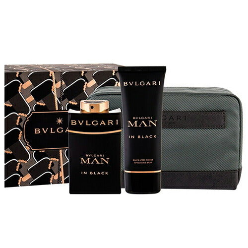 香水 メンズ ブルガリ BVLGARI マンインブラック ポーチ付き ギフトセット MAN IN BLACK EDP 100ml・アフターシェイ  100ml フレグランス